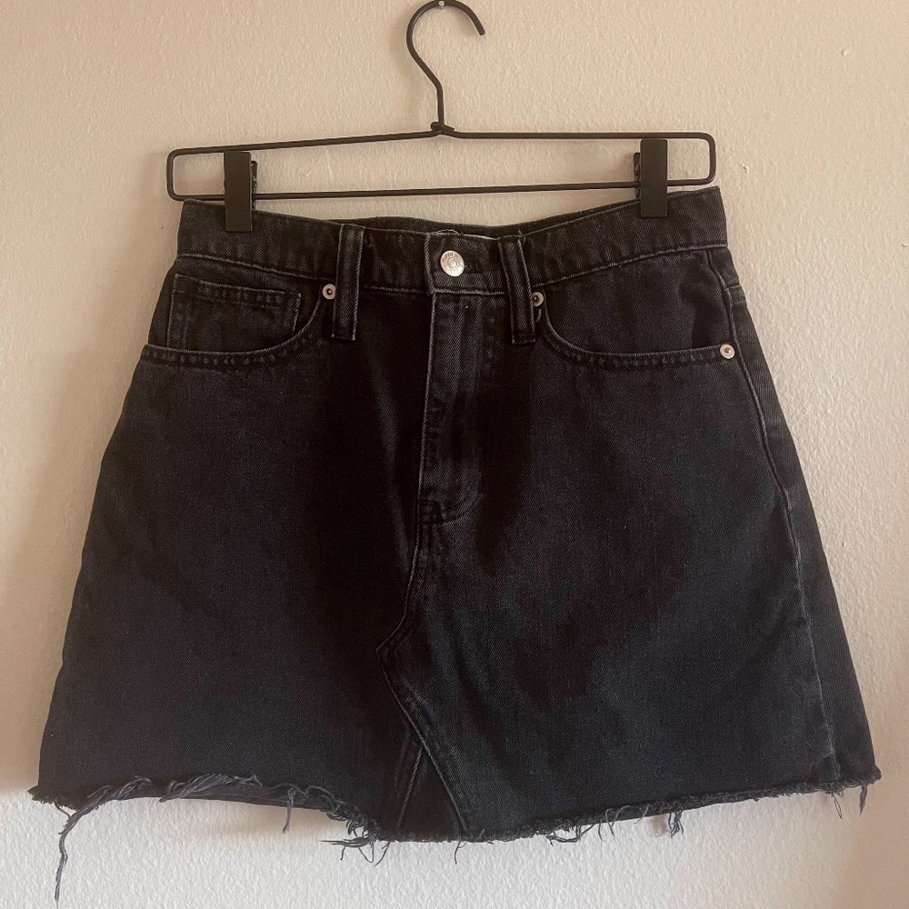 Madewell Black Denim Cutoff Mini